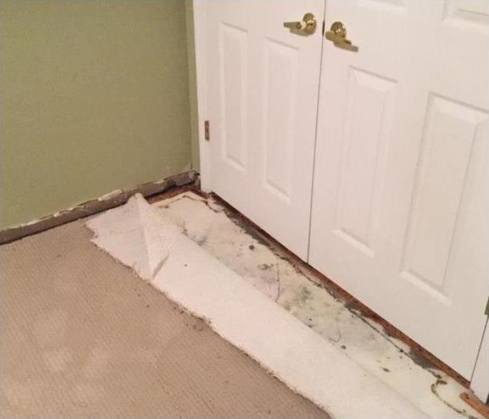 Closet with water damage