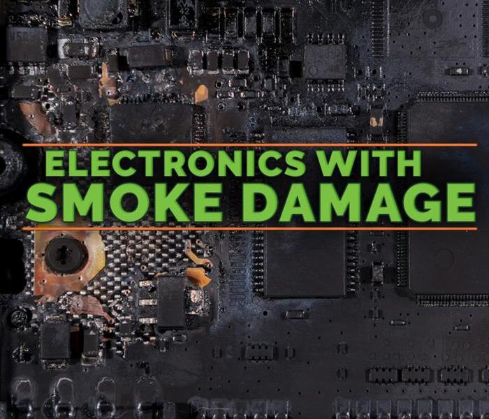 Electronic damaged with smoke, on the middle of the picture it says ELECTRONIC WITH SMOKE DAMAGE